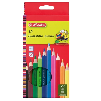 Herlitz vastag lakkozott 10db-os vegyes színű színes ceruza
