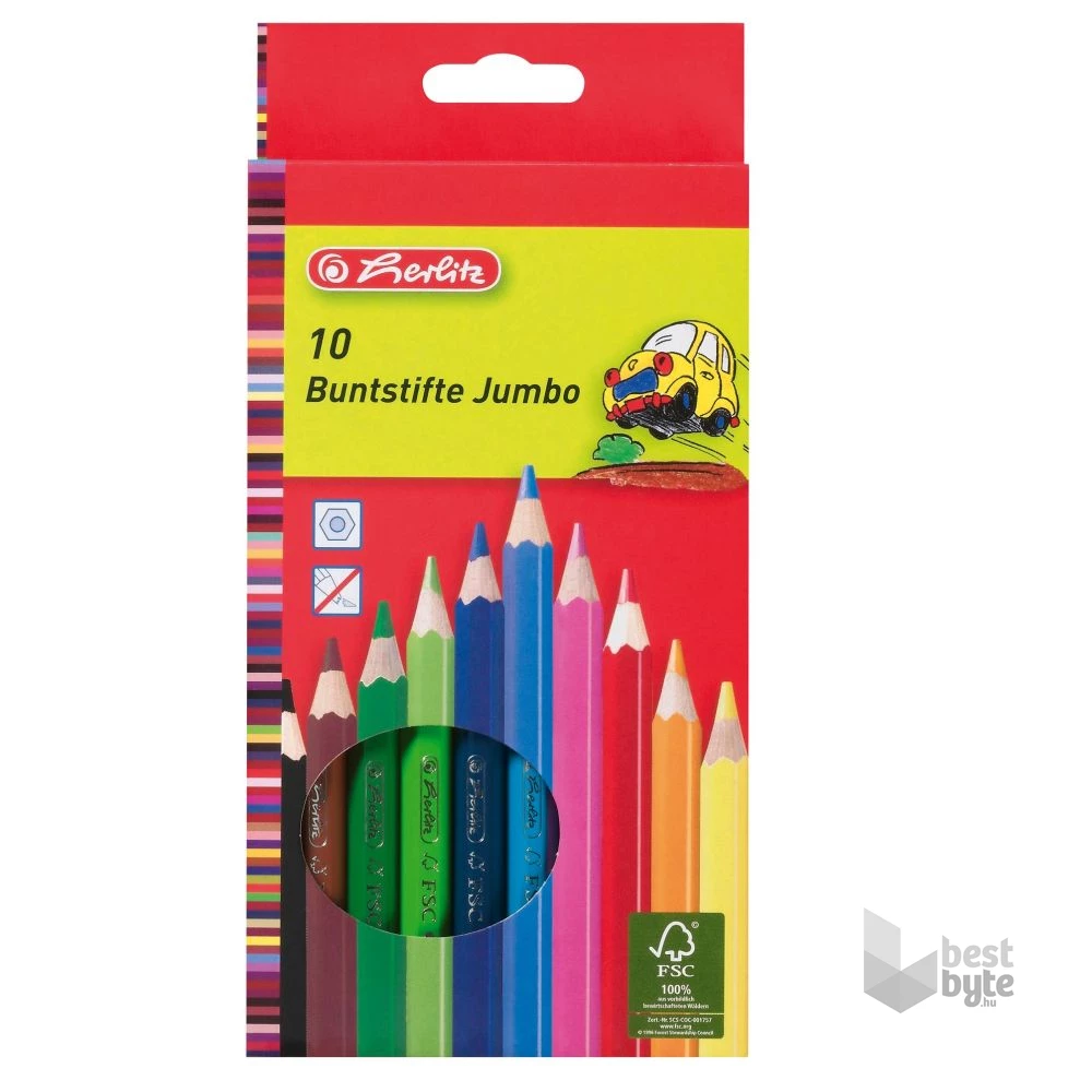 Herlitz vastag lakkozott 10db-os színes ceruza készlet