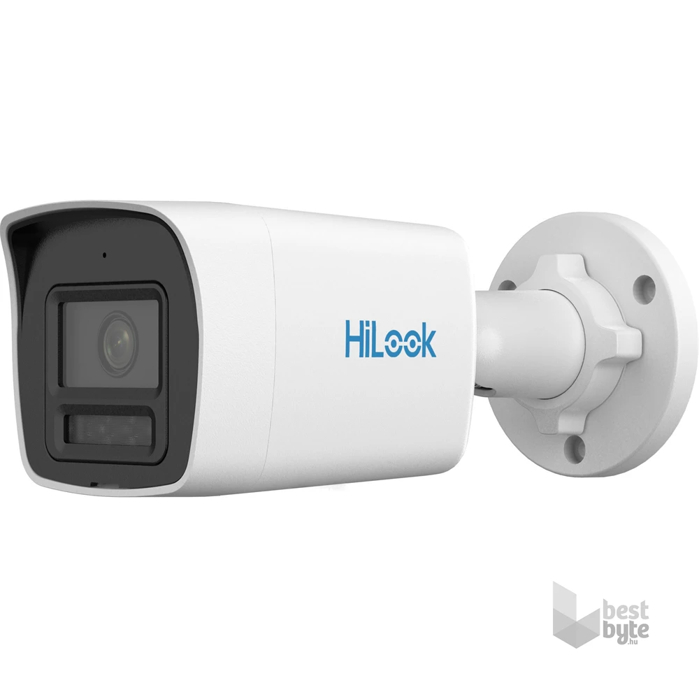 HiLook IPC-B149HA-LU(2.8mm) /Kültéri/4MP/2,8mm/Láthatófény 30m/WDR/MD 2.0/Smart Hybrid Light ColorVu PoE IP csőkamera