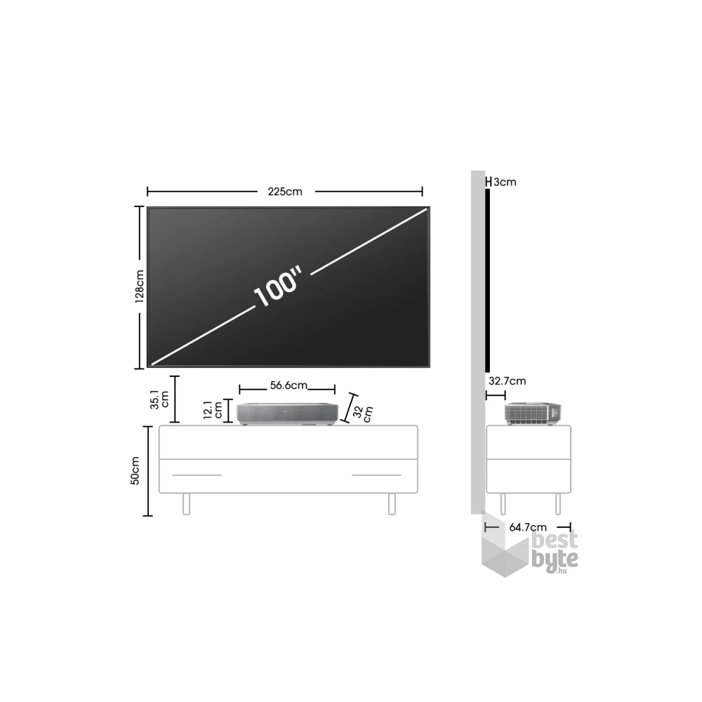 Hisense 100" 100L5HD 4K UHD Smart Lézer TV