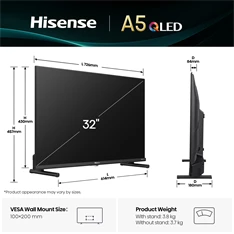 Hisense 32" 32A5Q Full HD Smart QLED TV (Újszerű)