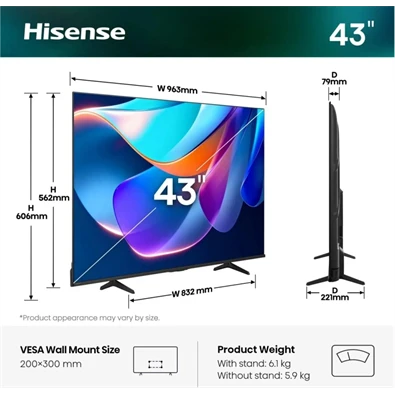 Hisense 43" 43A6S 4K UHD Smart LED TV