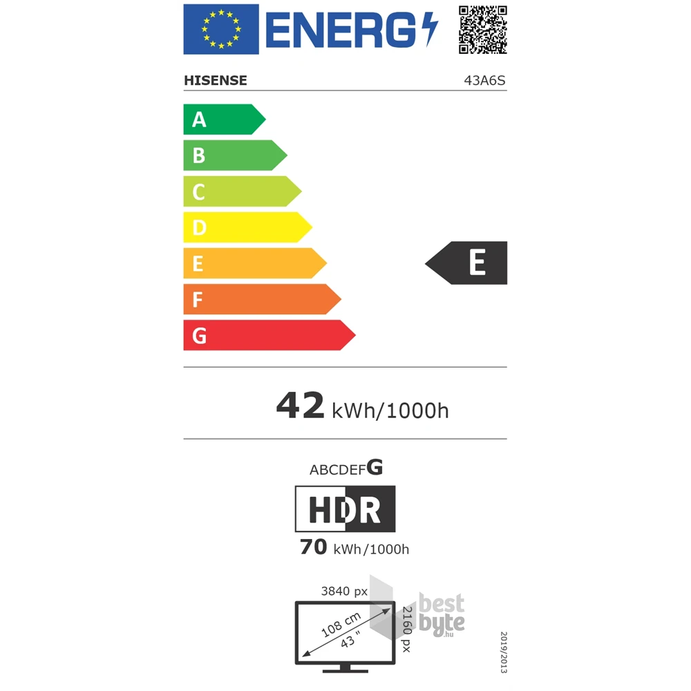 Hisense 43" 43A6S 4K UHD Smart LED TV