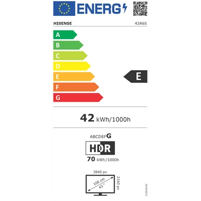 Hisense 43" 43A6S 4K UHD Smart LED TV