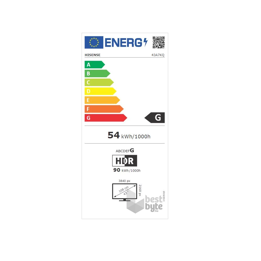 Hisense 43" 43A7KQ 4K UHD Smart QLED TV