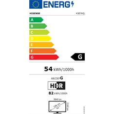 Hisense 43" 43E7KQ 4K UHD Smart QLED TV