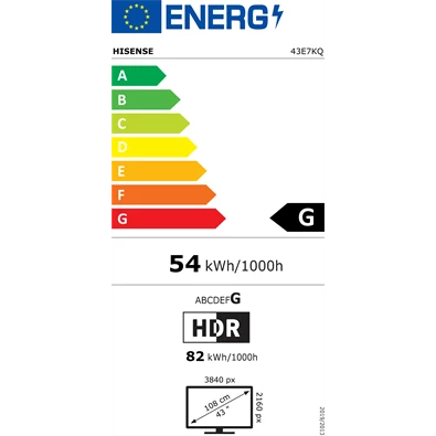 Hisense 43" 43E7KQ 4K UHD Smart QLED TV