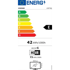 Hisense 43" 43E7NQ 4K UHD Smart QLED TV (Újracsomagolt)