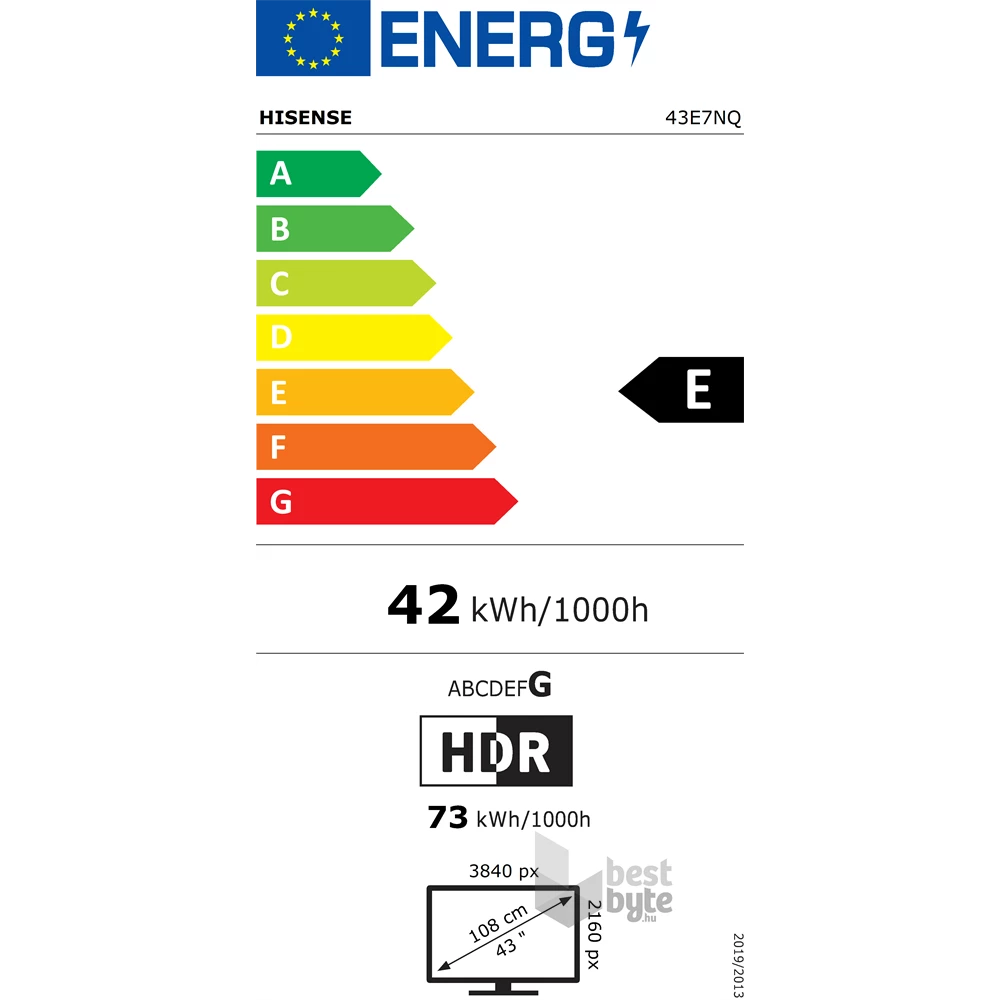 Hisense 43" 43E7NQ 4K UHD Smart QLED TV (Újracsomagolt)