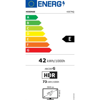 Hisense 43" 43E7NQ 4K UHD Smart QLED TV (Újracsomagolt)