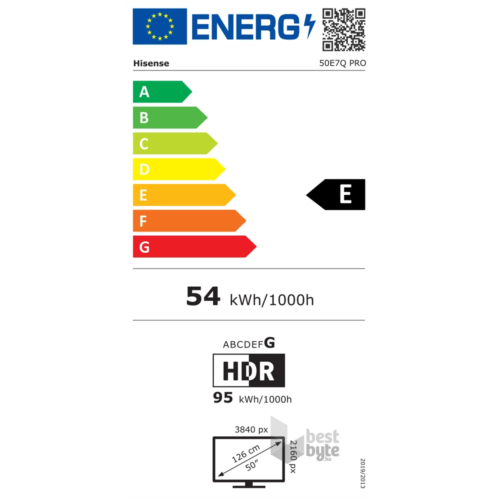 Hisense 50" 50E7QPRO 4K UHD Smart QLED TV (Újracsomagolt)