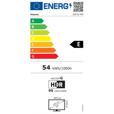Hisense 50" 50E7QPRO 4K UHD Smart QLED TV (Újracsomagolt)