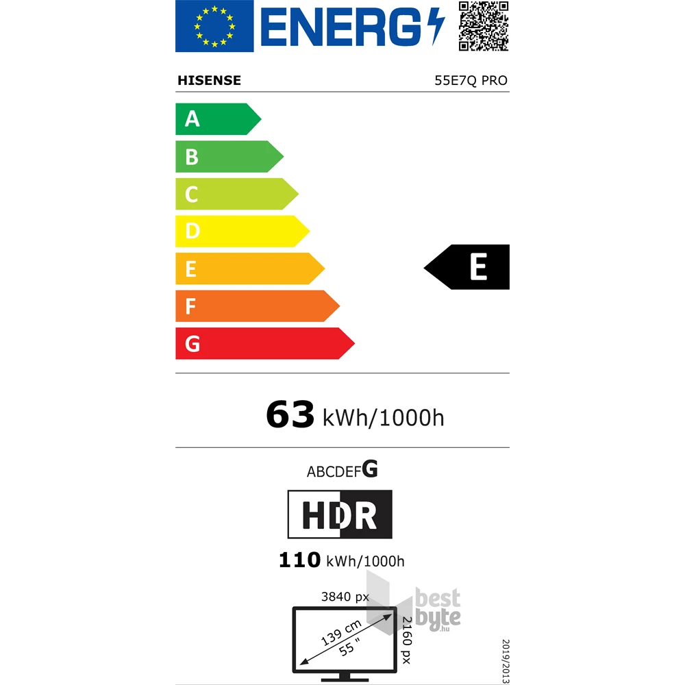 Hisense 55" 55E7QPRO 4K UHD Smart Gamer QLED TV (Újracsomagolt)