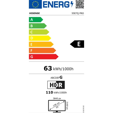 Hisense 55" 55E7QPRO 4K UHD Smart Gamer QLED TV (Újracsomagolt)