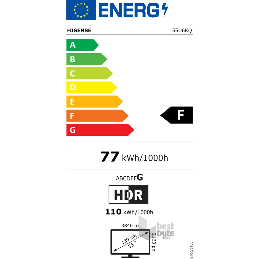 Hisense 55" 55U6KQ 4K UHD Smart MiniLED TV (Újracsomagolt)