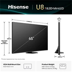 Hisense 65" 65U8Q 4K UHD Smart MiniLED ULED TV