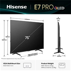 Hisense 75" 75E7QPRO 4K UHD Smart Gamer QLED TV