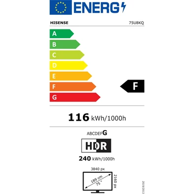 Hisense 75" 75U8KQ 4K UHD Smart ULED TV (Újracsomagolt)