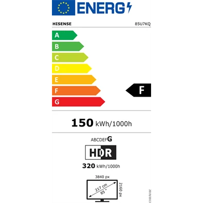 Hisense 85" 85U7KQ 4K UHD Smart Mini-LED ULED TV (Újracsomagolt)