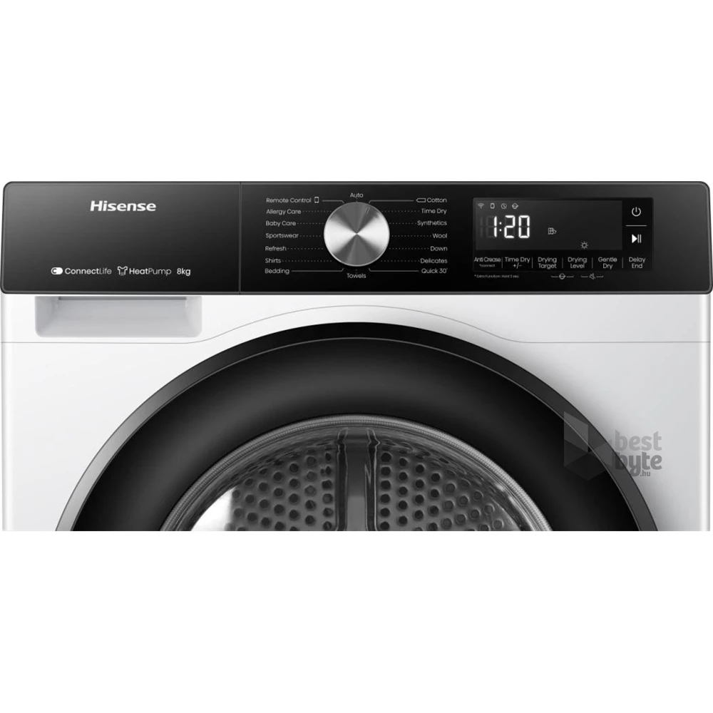 Hisense DH3S802BW3 fehér, 8 kg, hőszivattyús, szárítógép
