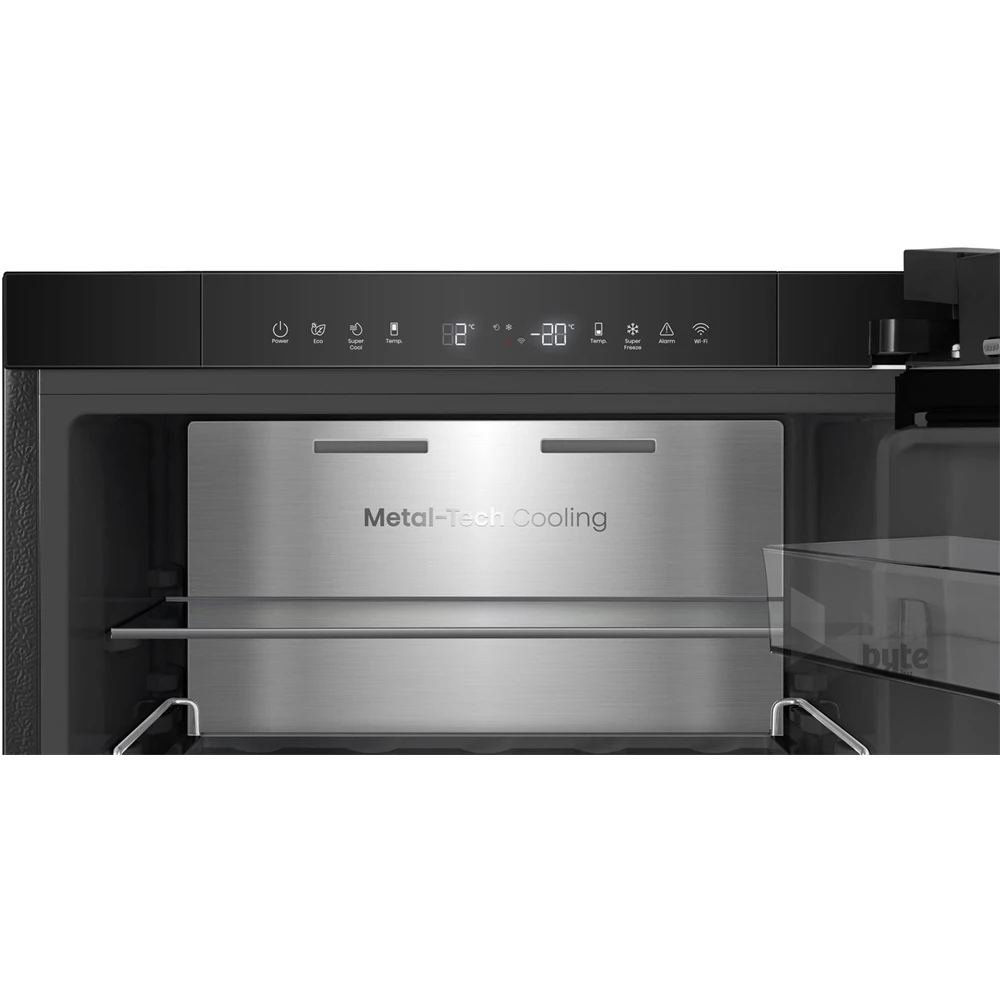 Hisense RB5K330GSFD fekete, alulfagyasztós, Hűtő:215L, Fagyasztó:115L, Total No frost hűtőszekrény