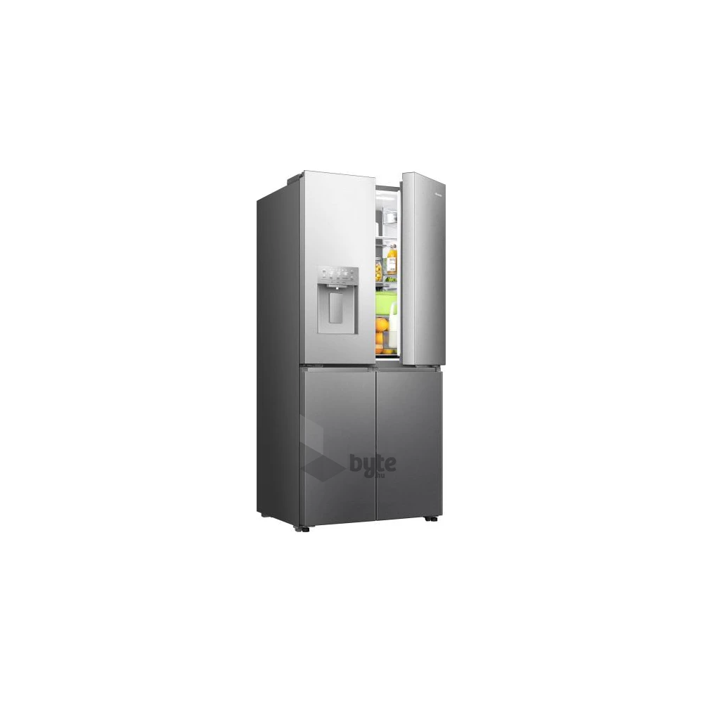 Hisense RQ5P470SYID szürke, négyajtós, Hűtő:304L, Fagyasztó:179L, Total No frost hűtőszekrény