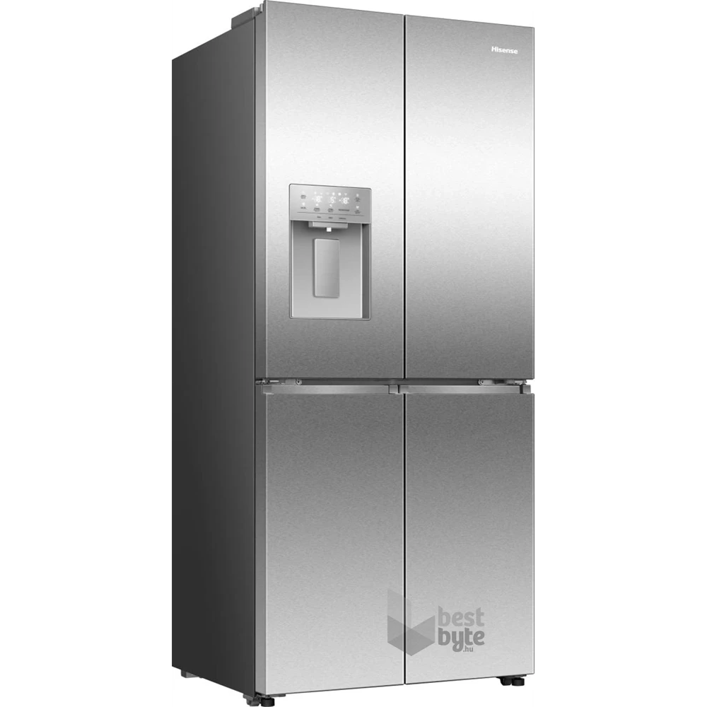Hisense RQ5P470SYID szürke, négyajtós, Hűtő:304L, Fagyasztó:179L, Total No frost hűtőszekrény