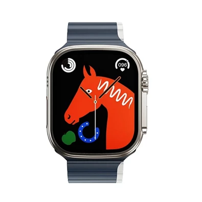 Hoco AS102_42_44_45_49_BLUE Apple Watch Ultra 2 49mm / Ultra 49mm /Series 9 45mm sötétszürke/világoskék szilikon óraszíj