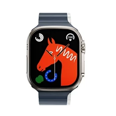 Hoco AS102_42_44_45_49_BLUE Apple Watch Ultra 2 49mm / Ultra 49mm /Series 9 45mm sötétszürke/világoskék szilikon óraszíj