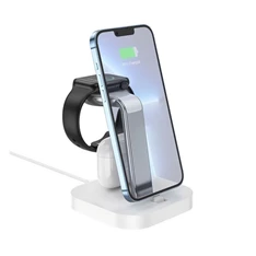 Hoco CW43_W 3in1 5W Apple Watch/iPhone fehér vezeték nélküli asztali töltőállvány