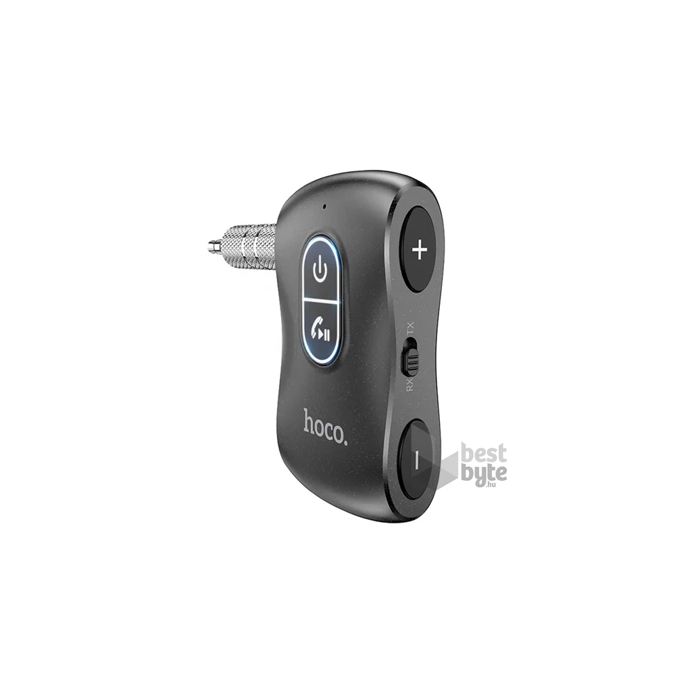 Hoco E73 PRO 3,5mm jack Bluetooth fekete FM transzmitter + Type-C kábel