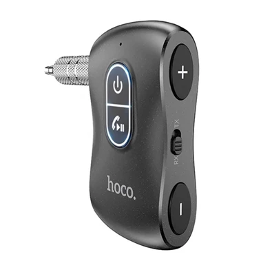 Hoco E73 PRO 3,5mm jack Bluetooth fekete FM transzmitter + Type-C kábel
