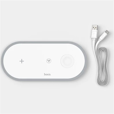 Hoco CW24 Apple 3in1 fehér vezeték nélküli töltő állomás