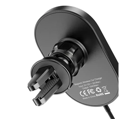 Hoco CA90 15W univerzális fekete MagSafe autós tartó és vezeték nélküli töltő