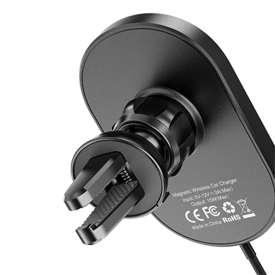 Hoco CA90 15W univerzális fekete MagSafe autós tartó és vezeték nélküli töltő