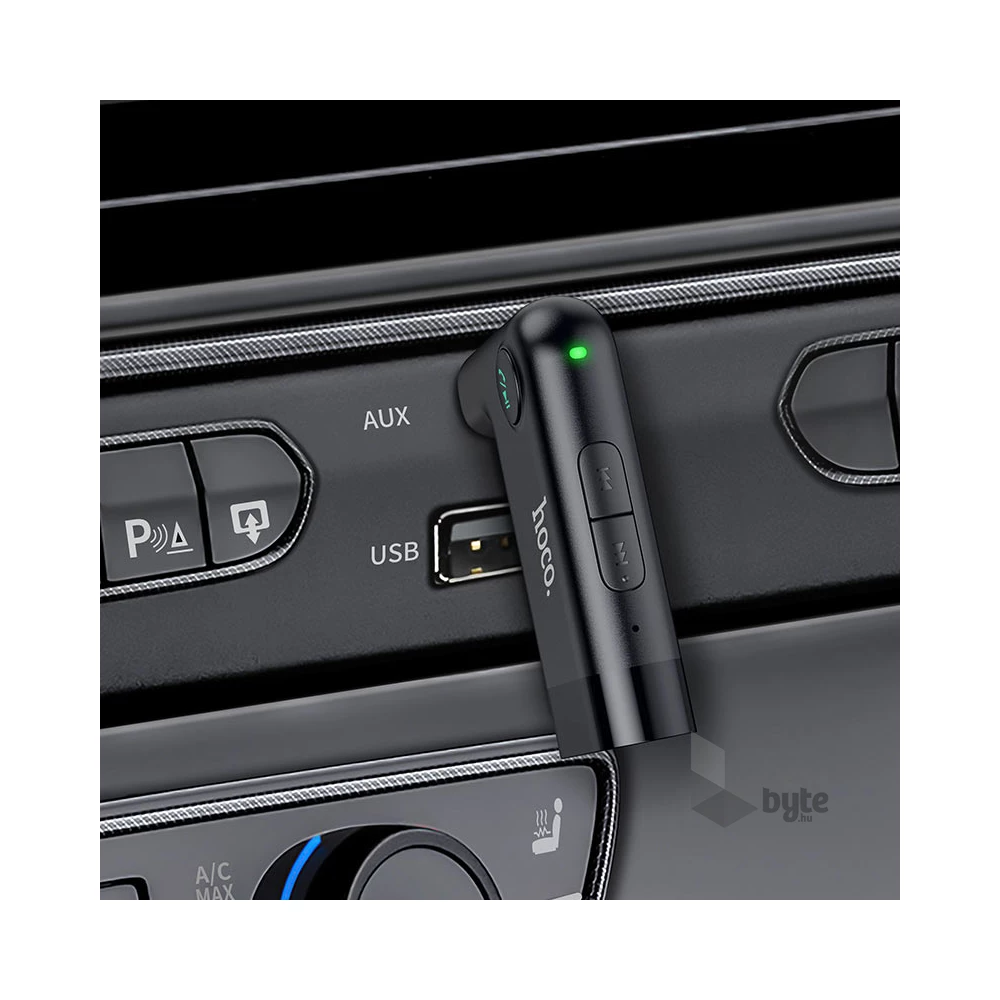 Hoco HOC0292 Bluetooth E53 In-Car AUX Wireless Receiver vezeték nélküli AUX vevőegység