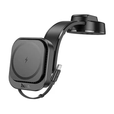 Hoco HW24 15W MagSafe 4,5-7" fekete műszerfalra vezeték nélküli autós töltő és tartó + Type-C kábel