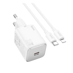 Hoco N40 WHITE + LIGHTNING 20W Type-C fehér hálózati töltő + Lightning kábel Hoco N40 WHITE + LIGHTNING 20W Type-C fehér hálózati töltő + Lightning kábel