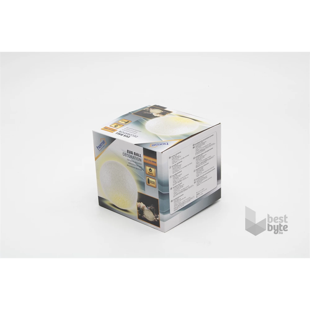 Home GLE 15/WW gömb 15cm/2LED/beltéri/meleg fehér karácsonyi dísz