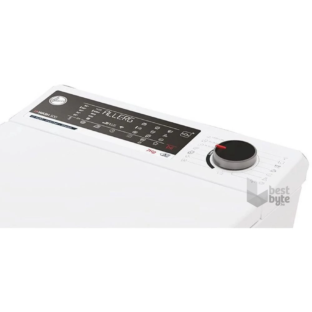 Hoover THOS476TM5 fehér, felültöltős, max.1400ford., 7 kg, mosógép