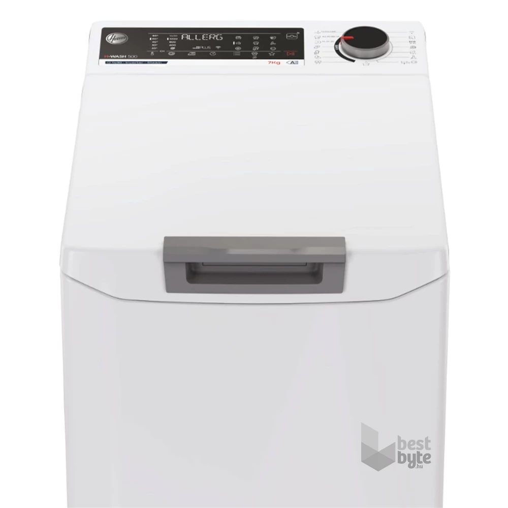Hoover THOS476TM5 fehér, felültöltős, max.1400ford., 7 kg, mosógép