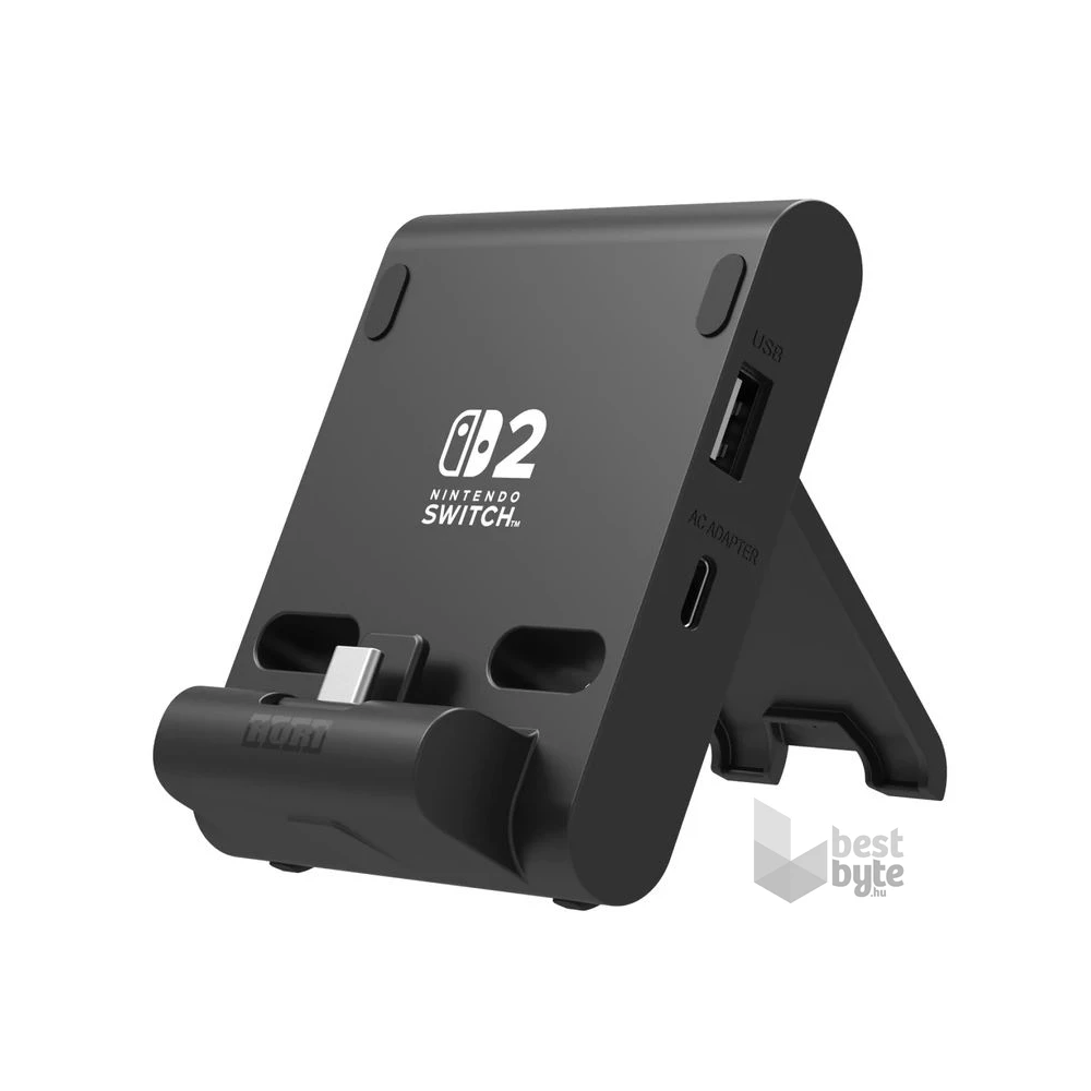 Hori Dual PlayStand Nintendo Switch 2 Official USB-A - USB-C fekete állvány és töltő