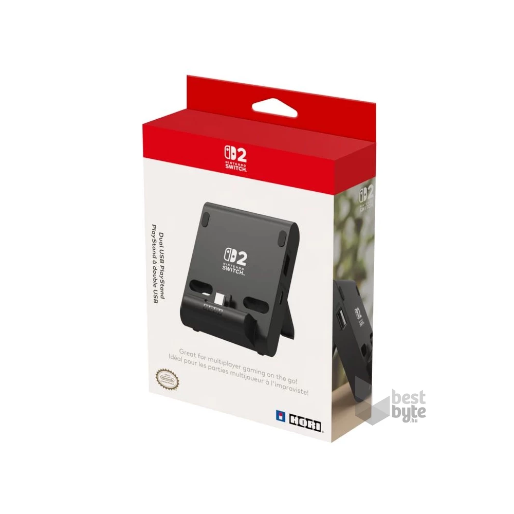 Hori Dual PlayStand Nintendo Switch 2 Official USB-A - USB-C fekete állvány és töltő