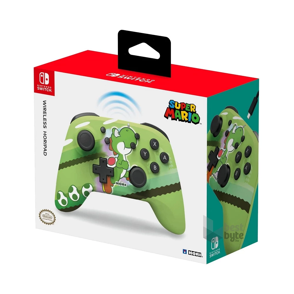 Hori NSP1643 Nintendo Switch HORIPAD vezeték nélküli Yoshi mintás zöld kontroller
