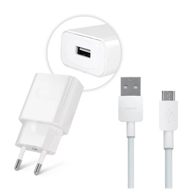 Huawei AP81 / HW-050200E01 / HW-050200E02_M 10W USB fehér hálózati töltő + microUSB kábel