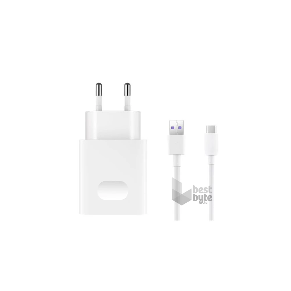 Huawei AP81 / HW-050450E00 10W USB fehér hálózati töltő + Type-C kábel