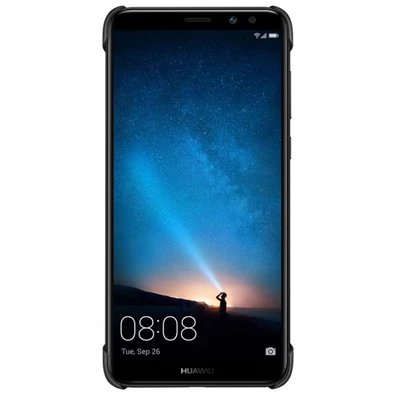 Huawei PCC-MATE10L-BK Mate 10 Lite fekete műanyag bőrbevonatos tok