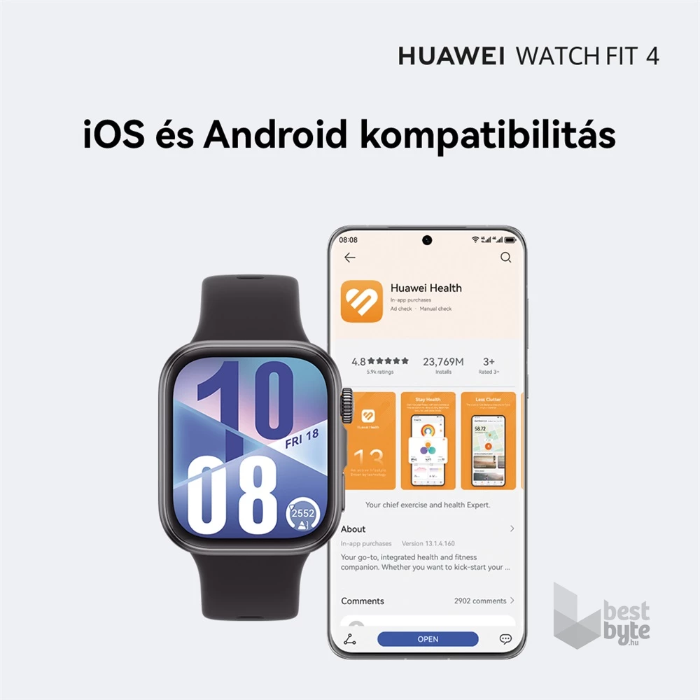 Huawei Watch Fit 4 fekete okosóra