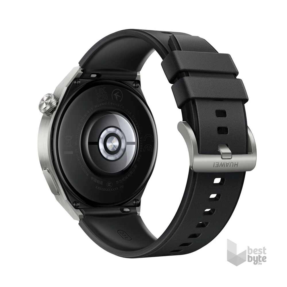 Huawei Watch GT 3 Pro (46mm) fekete szilikon pántos ezüst okosóra (Újracsomagolt)