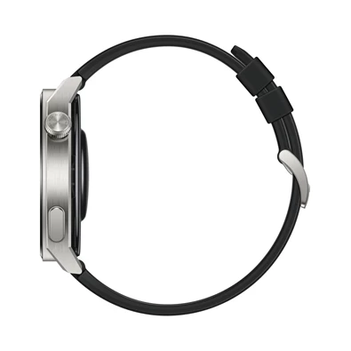 Huawei Watch GT 3 Pro (46mm) fekete szilikon pántos ezüst okosóra (Újracsomagolt)
